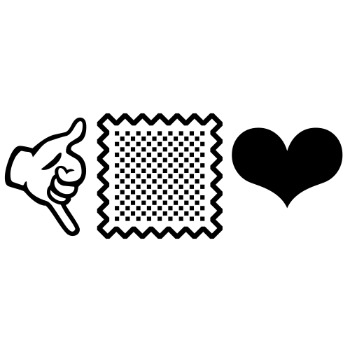 🤙🏼❤ Emoji Domain black and white Symbola rendering